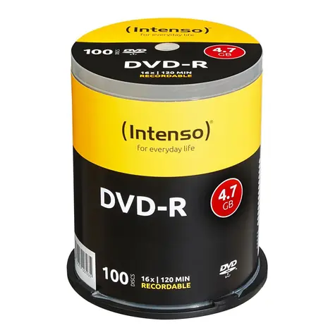 Intenso DVD-R 4,7GB / Optické médium / 16x / 100 ks / Cake box