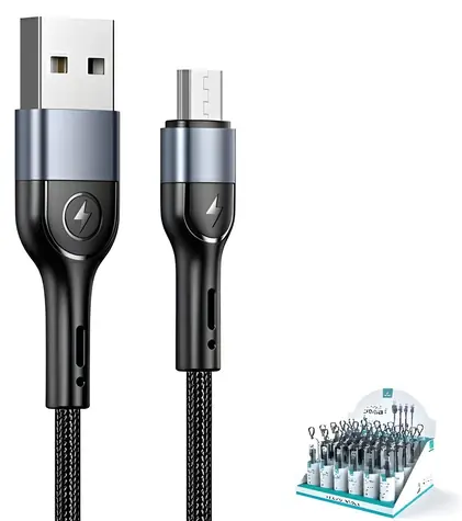 USAMS SJ450 U55 černá / Datový kabel / Braided / MicroUSB / 1m / 2A