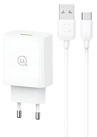 USAMS SC SCXLTZ02 bílá / Síťová nabíječka / 18W / USB-A / kabel USB-C 1m