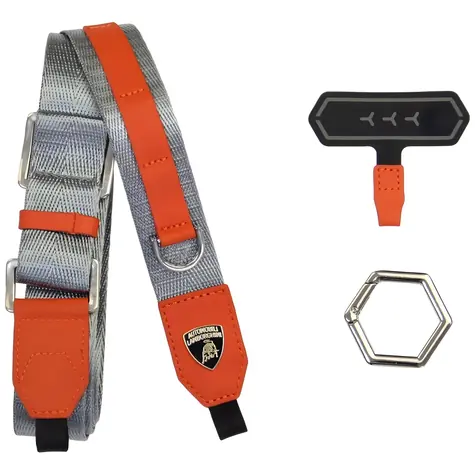 Lamborghini D1 Crossbody Webbing Strap oranžová / Popruh na telefon / Nylon / Nastavitelná délka