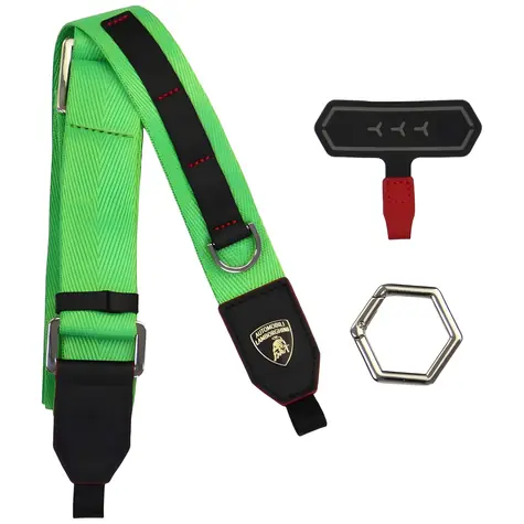 Lamborghini D1 Crossbody Webbing Strap zelená / Popruh na telefon / Nylon / Nastavitelná délka