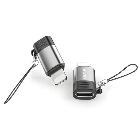 AWEI A11 šedá / Adaptér / USB-C / Lightning / Nabíjení a přenos dat / 480 Mb/s