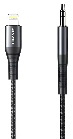 AWEI CL-116L černá / Audio adaptér / Lightning - 3,5mm Jack / 1m
