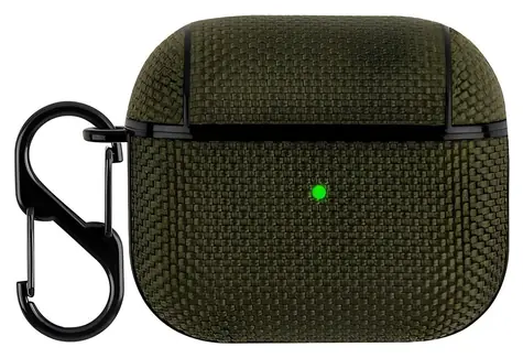 Beline Shell Cover pro AirPods 3 olivová / Pouzdro pro sluchátka / TPU / S karabinou