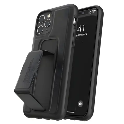 Diesel Grip Case Leather Look černá / Pouzdro / Apple iPhone 12/12 Pro