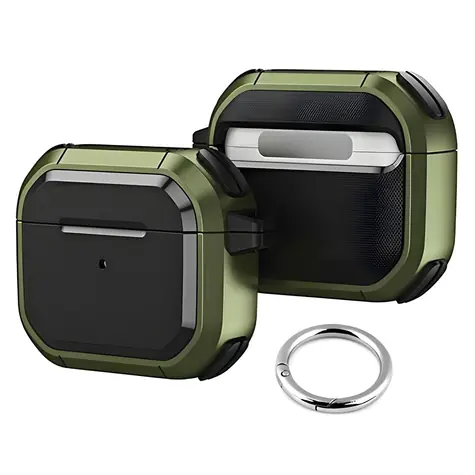 Beline AirPods Solid Cover zelená / Pouzdro pro sluchátka / TPU-PC / AirPods Pro / S karabinou