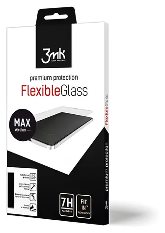 3mk FlexibleGlass Max pro LG Q70 černá / Hybridní sklo / tvrdost 7H / tloušťka 0,2 mm