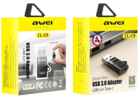 AWEI CL-13 černá / Adaptér / USB-C - USB-A / USB 3.0 / 5 Gb/s