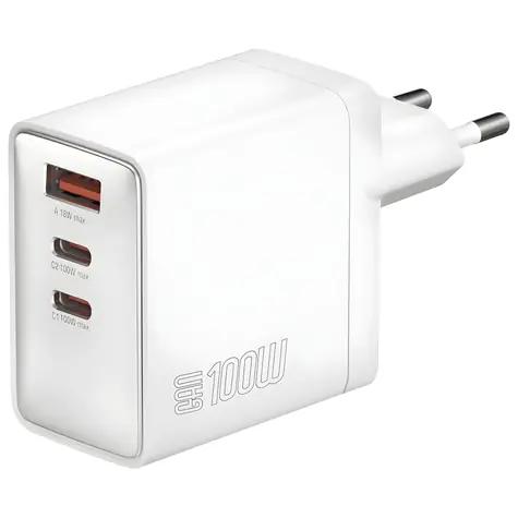 4smarts SGaN Pocket 100W bílá / Nabíječka / GaN / 2x USB-C / USB-A / PD 100W
