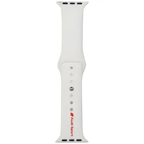 Audi Sport Red Logo Silicone řemínek bílá / Řemínek / silikonový / pro Apple Watch 40/41/42mm