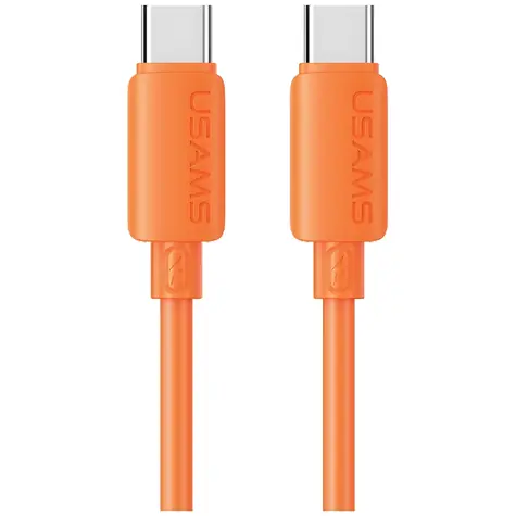 USAMS U98 oranžová / Nabíjecí a datový kabel / USB-C - Lightning / 30W / Silikonový / 1 m