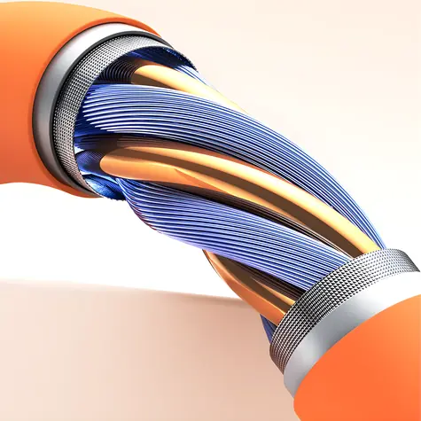 USAMS U98-786 oranžová / Nabíjecí a datový kabel / USB-C / 3A / 18W / 1 m / silikonový