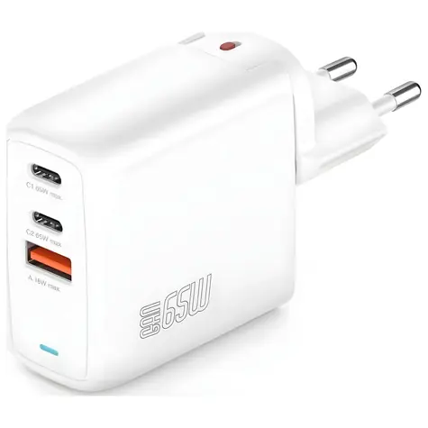 4smarts Flex bílá / Nabíječka / 65W / 2x USB-C + 1x USB-A / GaN