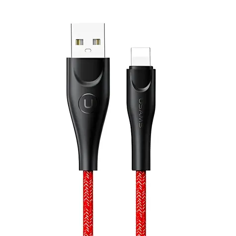 USAMS SJ391 U41 Braided červená / Datový kabel / Lightning / 1m / 2A