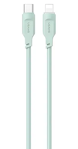 USAMS SJ566 zelená / Datový kabel / Lightning - USB Type-C / 1.2m / 20W PD Fast Charge