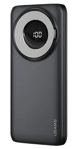 USAMS PB62 černá / Powerbanka / 10000 mAh / MagSafe bezdrátové nabíjení / PD + QC 3.0
