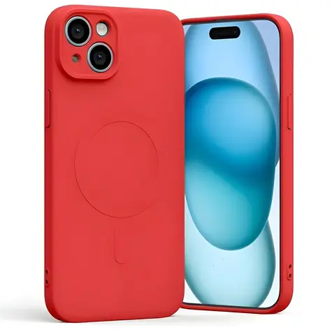 Mercury Semi-Silicone MagSafe pro Apple iPhone 15 Plus červená / Kryt / Silikonový / MagSafe