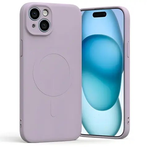 Mercury Semi-Silicone MagSafe iPhone 15 Plus lila fialová / Silikonový kryt / MagSafe / Mikrovlákninová výstelka