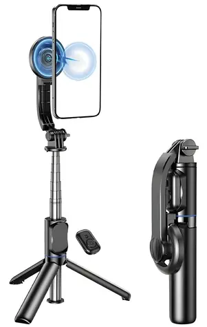 AWEI X51 černá / Selfie tyč / Bluetooth spoušť / MagSafe úchyt / Stativ / teleskopická do 1045 mm