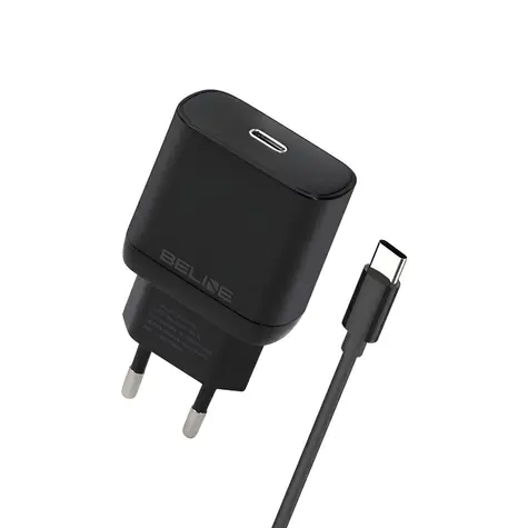 Beline BLNCB30C černá / Nabíječka USB-C / 30W / PD 3.0 / GaN / kabel USB-C 1m