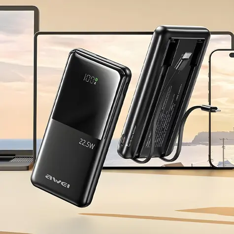 Awei P76K černá / Powerbanka / 10000mAh / 22,5W / LED displej
