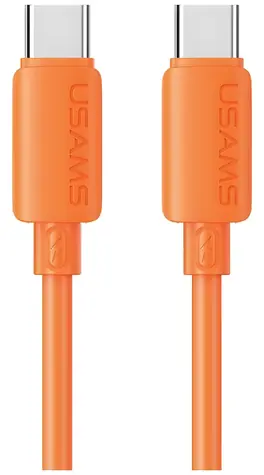 USAMS U98 oranžová / Datový kabel / USB-C - USB-C / 60 W / 3 A / 1 m