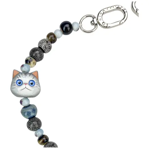 Nimmy New Big-Eye Cute Pets 2.0 Kočka šedá / Přívěsek na tašku / 38,5 cm
