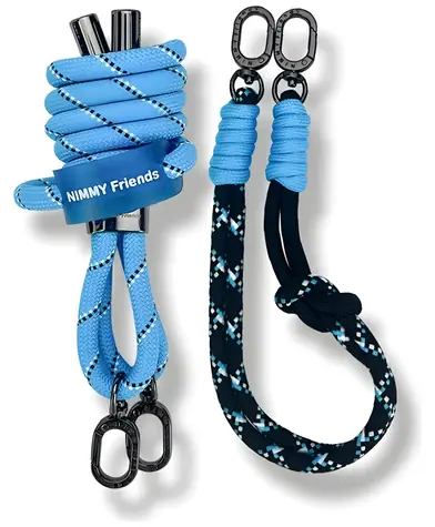 Nimmy Cool&Cute 2.0 modro-černá / Crossbody a poutko na ruku / úchyt na pouzdro / crossbody 118 cm / poutko 38 cm