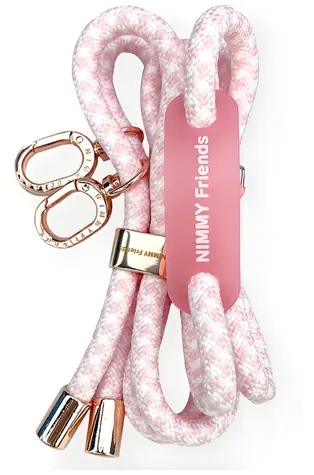 Nimmy Cool&Cute 2.0 růžová / Sada popruhů na mobil / Crossbody 118 cm / Poutko na zápěstí 38 cm