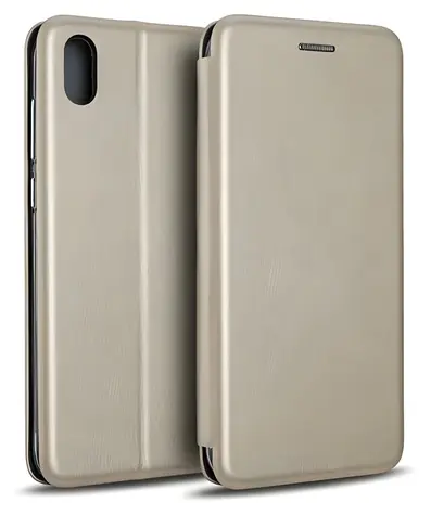 Beline Book Magnetic pouzdro zlatá / Pouzdro / Xiaomi Redmi 9A / flipové / magnetické / peněženka se stojánkem