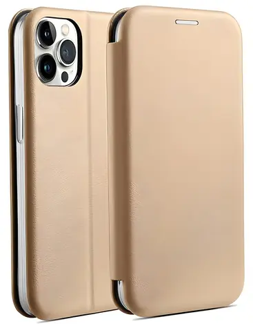 Beline Book Magnetic zlatá / Pouzdro typu kniha / Apple iPhone 15 Pro / Magnetické zapínání