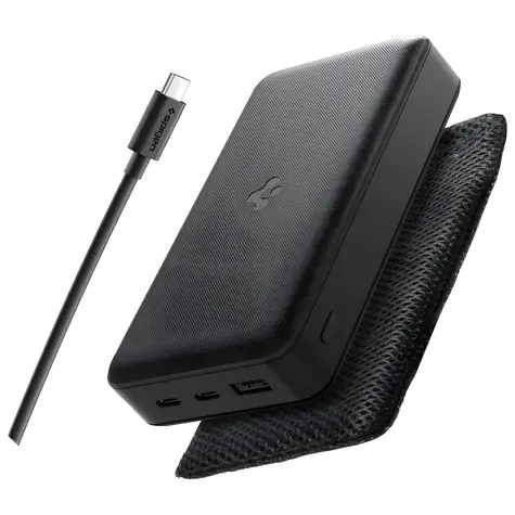 Spigen Essential EA3020 černá / Powerbanka / 20 000 mAh / 30W / 2x USB-C, 1x USB-A