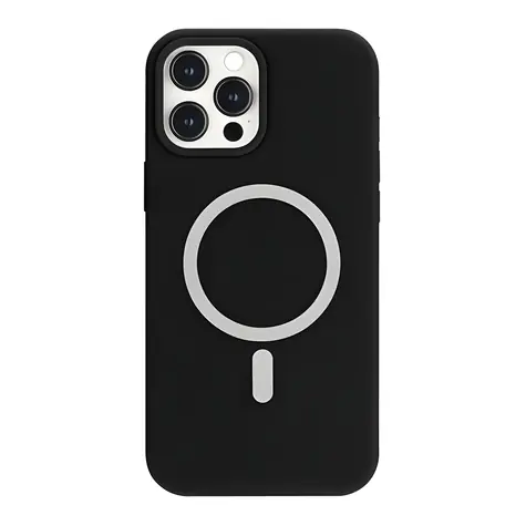 Mercury silikonový kryt s MagSafe pro iPhone 12 Pro Max černá / Kryt / MagSafe / Silikon