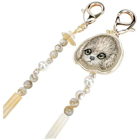 Nimmy Magnetic fashion hnědá / Přívěsek na tašku / Přívěsek ve tvaru psí hlavy / 38,5 cm