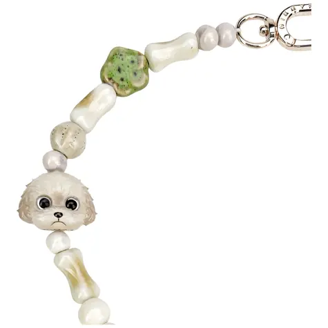 Nimmy Big Eye Cute Pets 2.0 Pejsek hnědá / Přívěsek na tašku / Keramické korálky / 38,5 cm