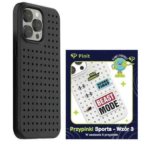Pinit Dynamic + Sports Pin černá, vzor 3 / Kryt / Apple iPhone 14 Pro Max / MagSafe / sada 6 placek