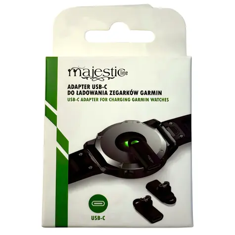 MajesticLine USB-C adaptér pro nabíjení hodinek Garmin černý / Adaptér / USB-C
