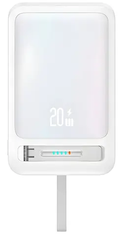 USAMS CD219 XM Series 10000mAh bílá / Power Bank / Magnetické bezdrátové nabíjení 15W / PD 20W