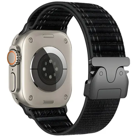 Beline Woven Nylon Diagonal Style Parachute černá / Řemínek pro Apple Watch / 38/40/41 mm / nylonový