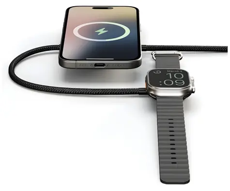 ZENS Pro 2 2-in-1 černá / Bezdrátová nabíječka / pro iPhone a Apple Watch / Qi2 / 15W / USB-C
