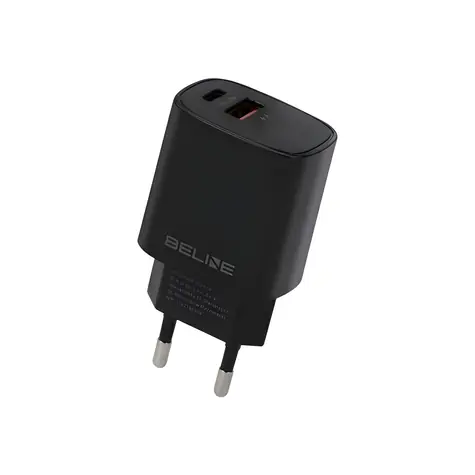 Beline BLN2CB20 černá / Nabíječka / USB-C + USB-A / 20W / PD 3.0 / QC 3.0
