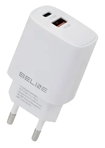 Beline BLN2CW30 bílá / Nabíječka / GaN / USB-C PD 3.0 + USB-A QC 3.0 / 30W