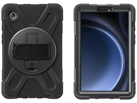 4smarts Rugged Case Grip pro Samsung Galaxy Tab A9 černé / Odolné pouzdro s rukojetí / Zesílené rohy
