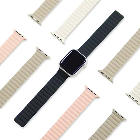 Araree Silicone Link bílo-khaki / Řemínek pro Apple Watch / 42/44/45/49 mm / silikonový