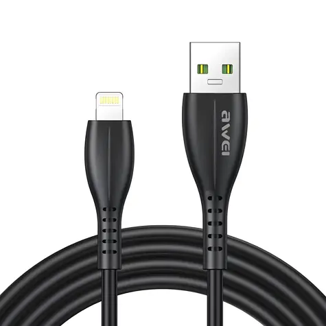 AWEI CL-115L černá / Datový kabel / USB - Lightning / 1 m / 2,4 A