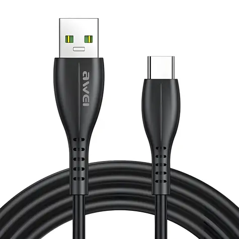 AWEI CL-115T černá / Datový kabel / USB-A - USB-C / 1 m / Rychlé nabíjení 2,4 A