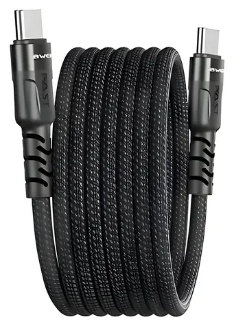 AWEI CL-166T černá / Kabel / USB-C - USB-C / magnetický / 60W PD / 1 m