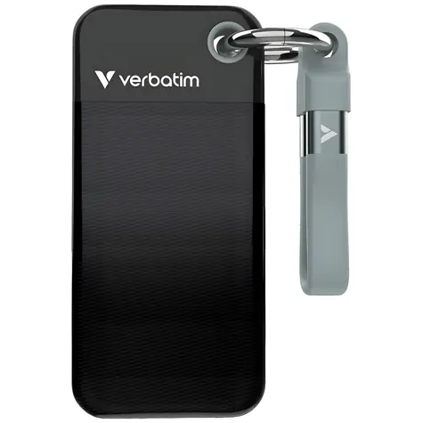 Verbatim Pocket SSD 256GB černo-šedá / Externí SSD / USB-C / čtení: 10 000 MB/s / zápis: 10 000 MB/s