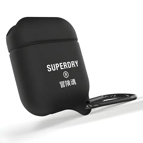 SuperDry AirPods Cover černá / Pouzdro pro sluchátka / Voděodolné / Apple AirPods 1, 2