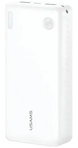 USAMS PB83 20000mAh bílá / Power Banka / 2x USB-A / 1x USB-C / PD